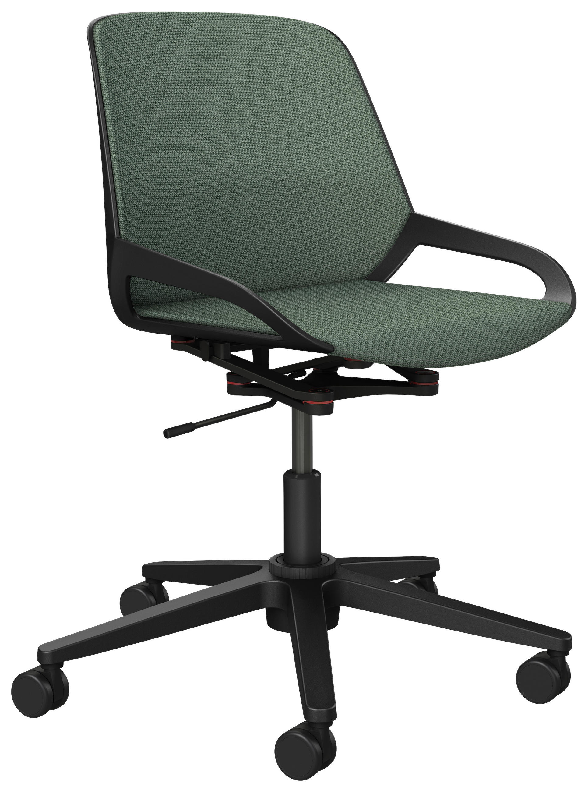 DREHSTUHL Schwarz, Hellgrün  - Schwarz/Hellgrün, Design, Kunststoff/Textil (70/68/40cm) - Aeris