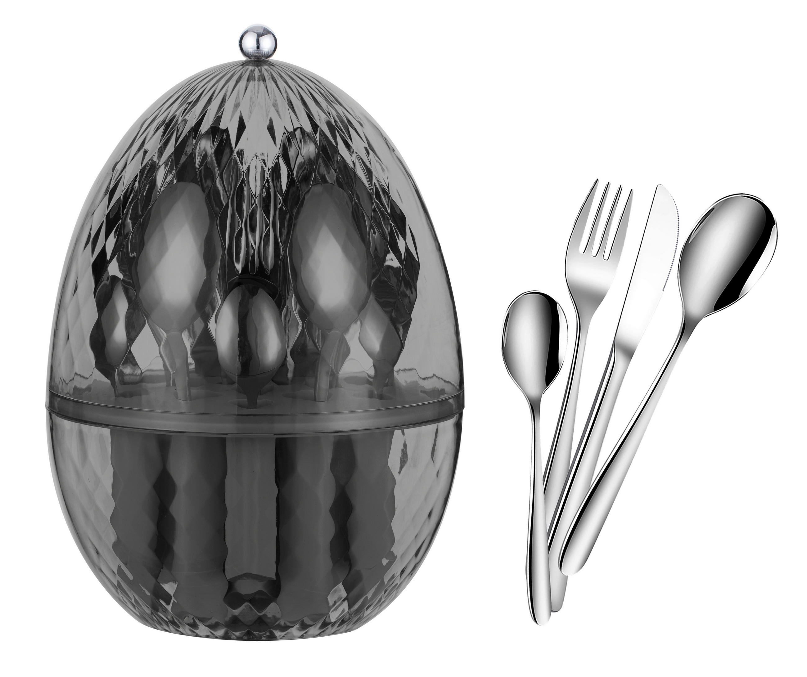 BESTECKSET SCHÄFER 24-teilig  - Anthrazit, Basics, Metall (21/21cm)