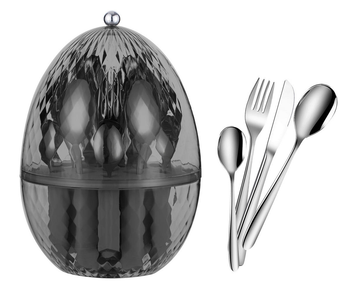 BESTECKSET SCHÄFER 24-teilig  - Anthrazit, Basics, Metall (21/21cm)