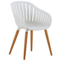 GARTENSESSEL Kunststoff Naturfarben, Weiss  - Weiss/Naturfarben, Natur, Holz/Kunststoff (55/80cm) - Ambia Garden