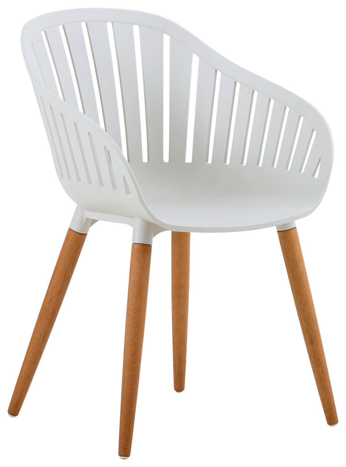 GARTENSESSEL Kunststoff Naturfarben, Weiss  - Weiss/Naturfarben, Natur, Holz/Kunststoff (55/80cm) - Ambia Garden