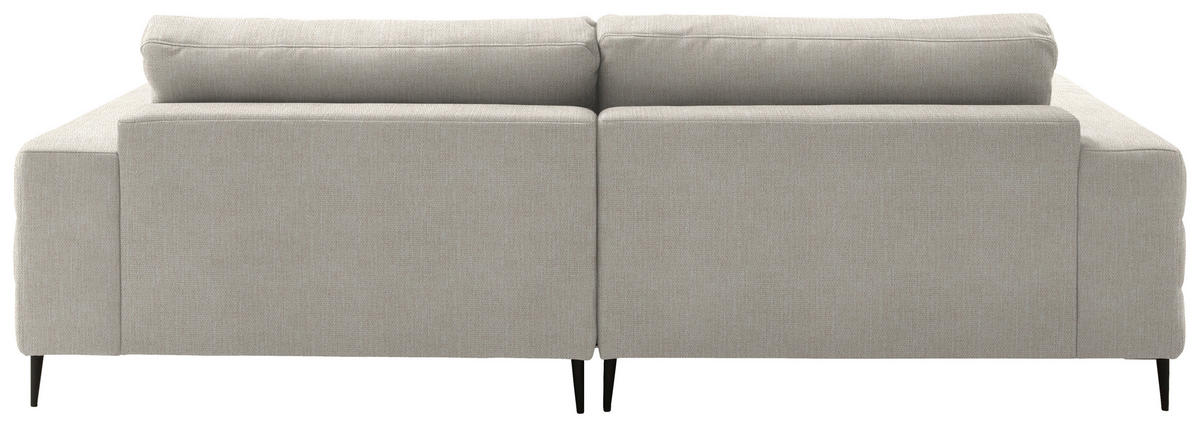 ECKSOFA in Flachgewebe Naturfarben  - Schwarz/Naturfarben, Design, Textil/Metall (253/177cm) - Dieter Knoll