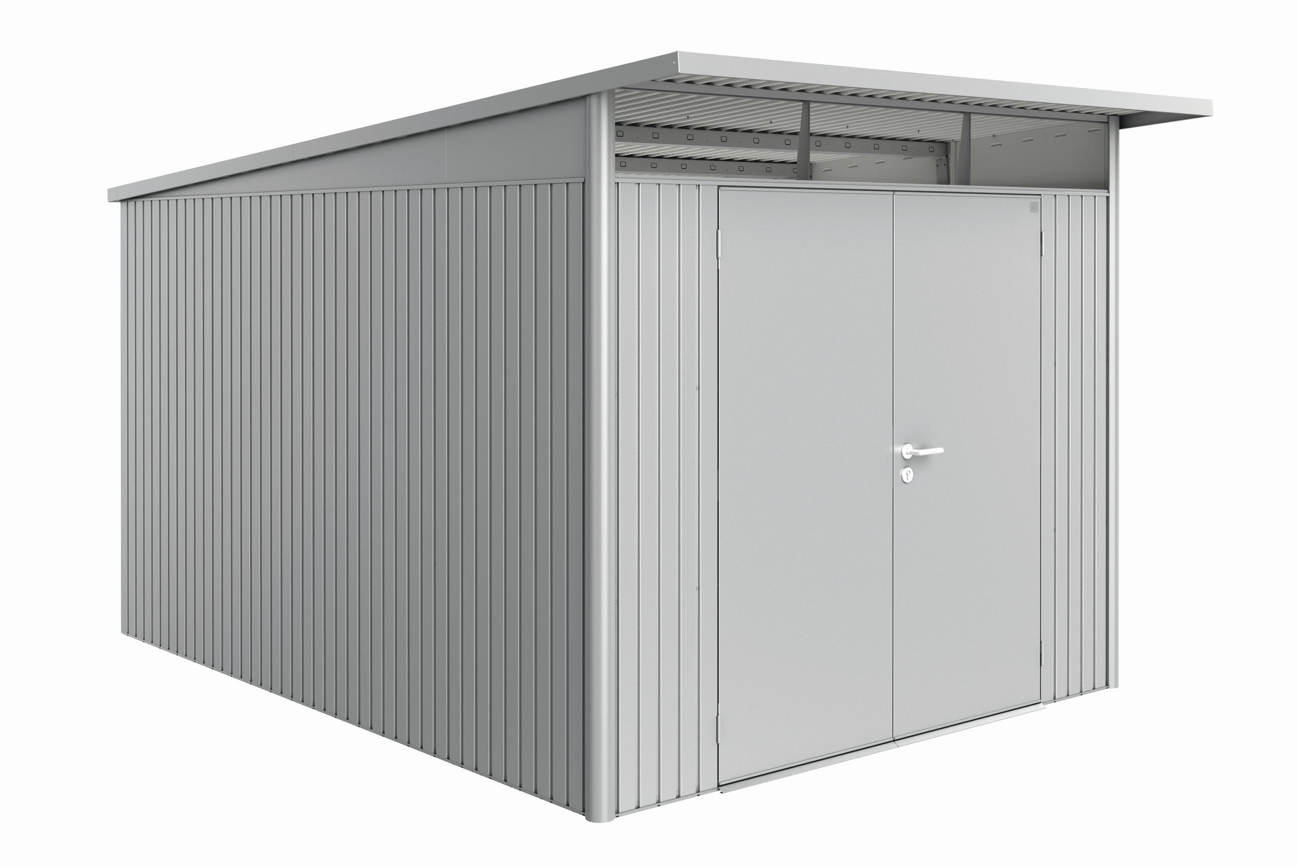 GERÄTEHAUS 260/222/380 cm  - Silberfarben, Basics, Metall (260/222/380cm) - Biohort