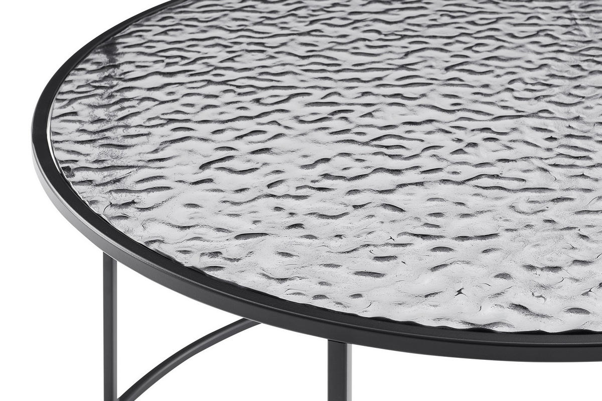COUCHTISCH Rauchglas 80/80/45 cm rund Schwarz  - Schwarz, Design, Glas/Metall (80/80/45cm) - Livetastic