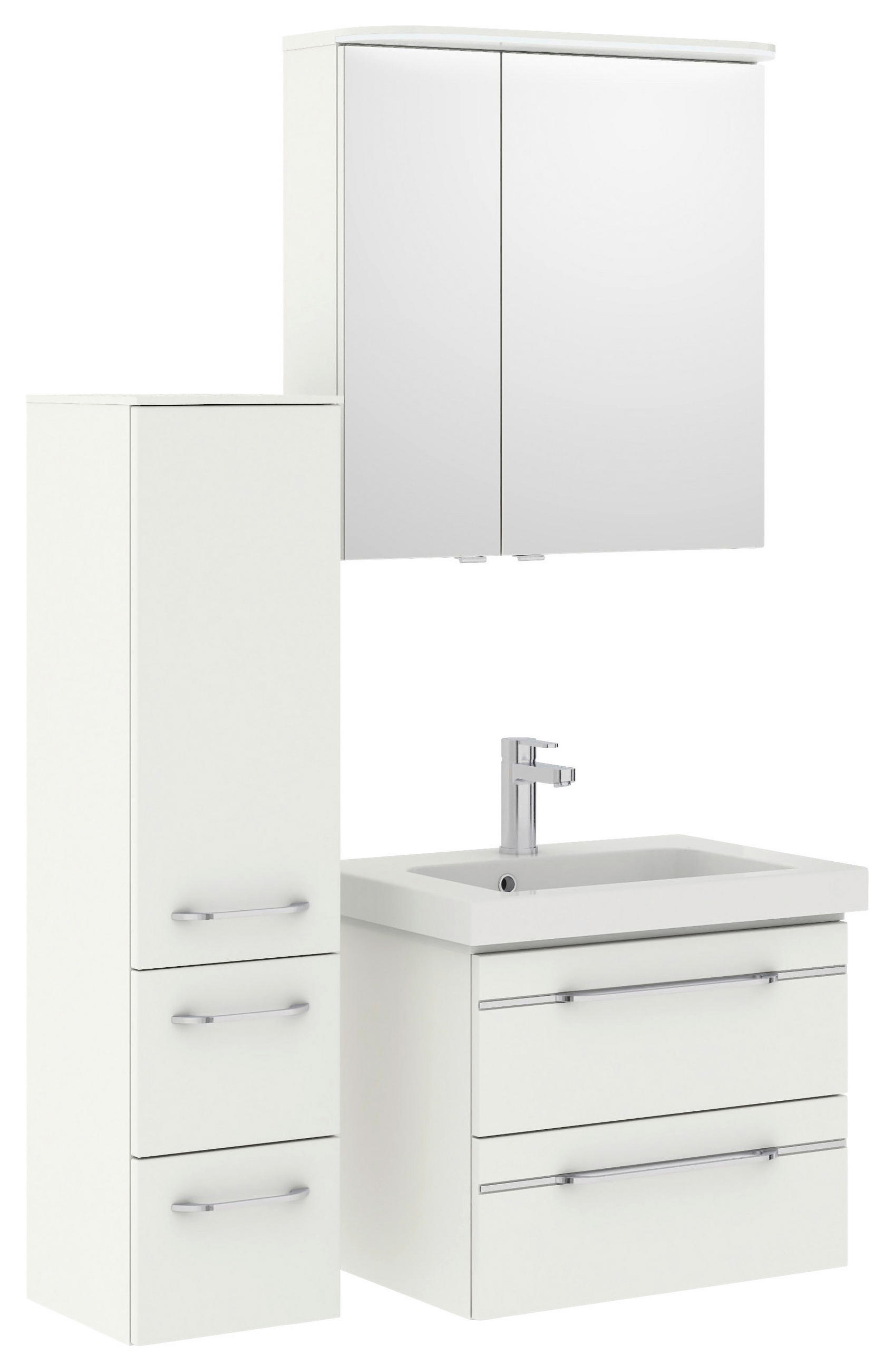 BADEZIMMER 4-teilig  in 100 cm  - Chromfarben/Weiß Hochglanz, KONVENTIONELL, Glas/Holzwerkstoff (100cm) - Pelipal