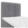BOXBETT 70/200 cm,  in Grau, Matratze, gepolstertes Kopfteil, Bettkasten, Topper, H3 = fest  - Schwarz/Grau, Design, Holzwerkstoff/Kunststoff (70/200cm) - Esposa