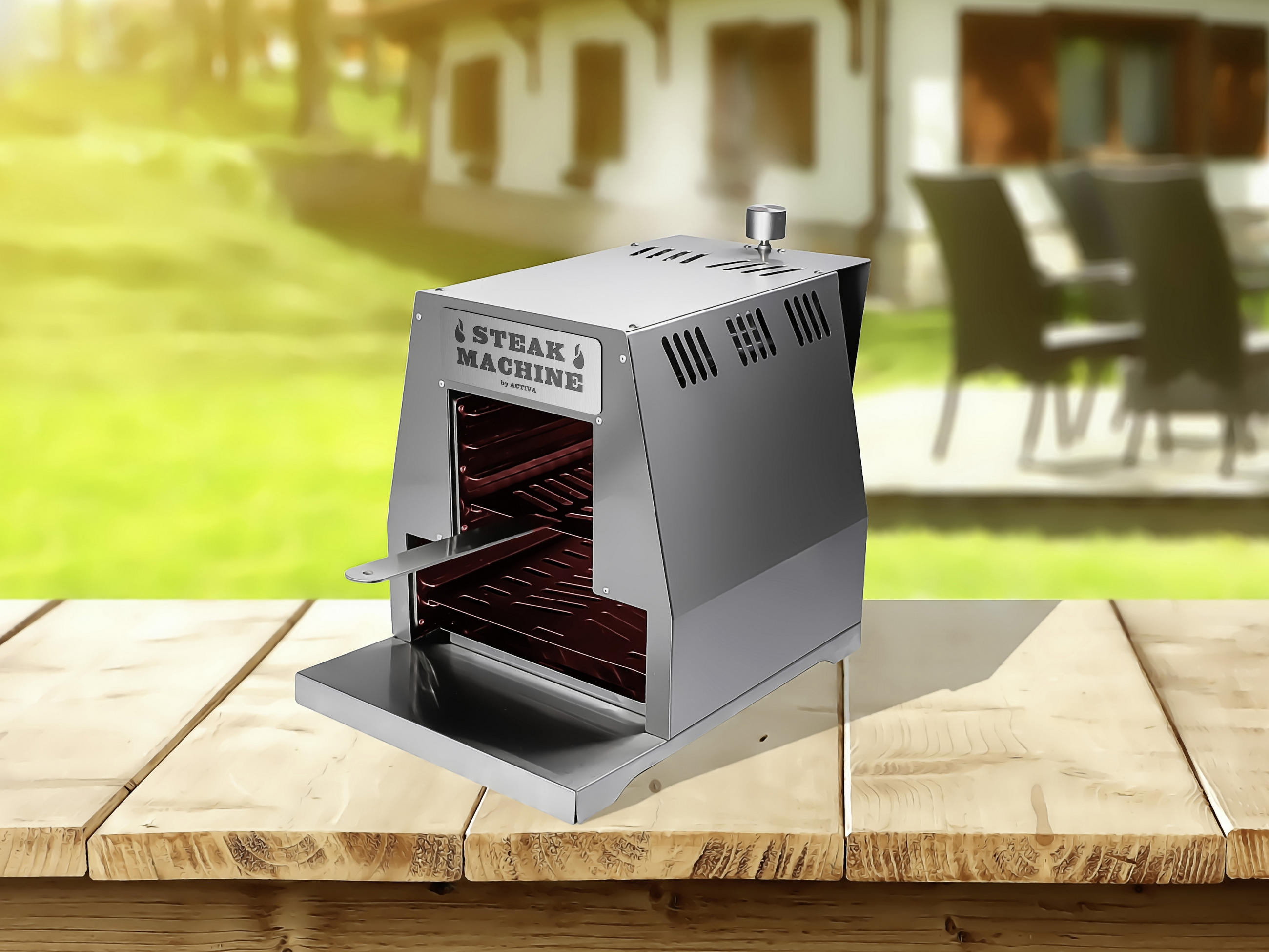 GASGRILL STEAK MACHINE Silberfarben  - Silberfarben, KONVENTIONELL, Metall (43cm)