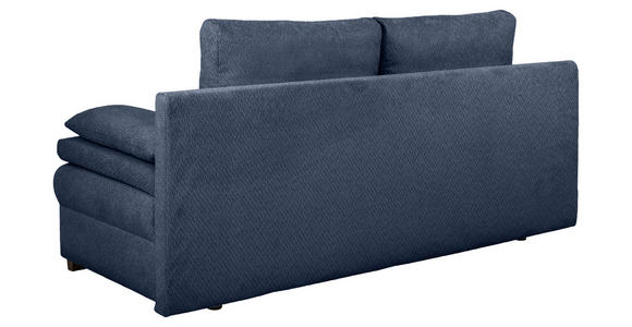 SCHLAFSOFA Struktur Dunkelblau Rückenkissen, Armlehnenkissen, Bettkasten, Schlaffunktion, Rücken echt  - Schwarz/Dunkelblau, KONVENTIONELL, Kunststoff/Textil (195/93/83cm) - Carryhome
