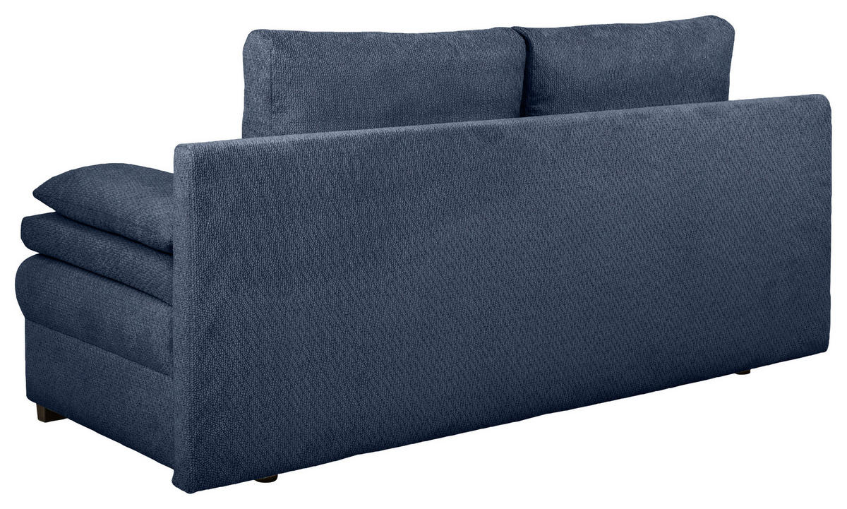 SCHLAFSOFA  mit Liegefunktion, Schlafen auf Sitzhöhe, Rücken echt Struktur Dunkelblau  - Schwarz/Dunkelblau, KONVENTIONELL, Kunststoff/Textil (195/93/83cm) - Carryhome