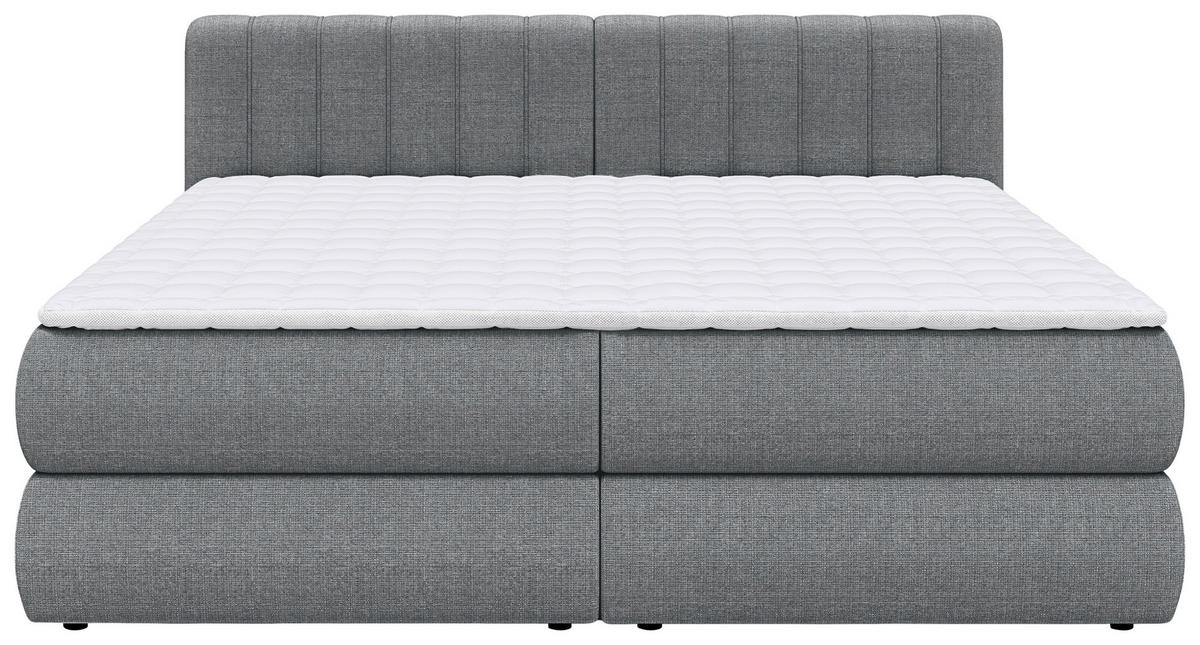 BOXSPRINGBETT 200/200 cm  in Anthrazit  - Anthrazit/Schwarz, Design, Kunststoff/Textil (200/200cm) - Chameo