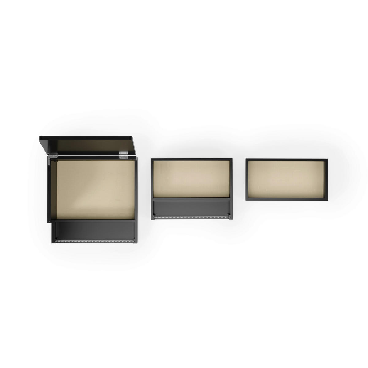 KUTIJA ZA ODLAGANJE  24/24/15 cm       - crna, Lajfstajl, staklo/tekstil (24/24/15cm) - Umbra
