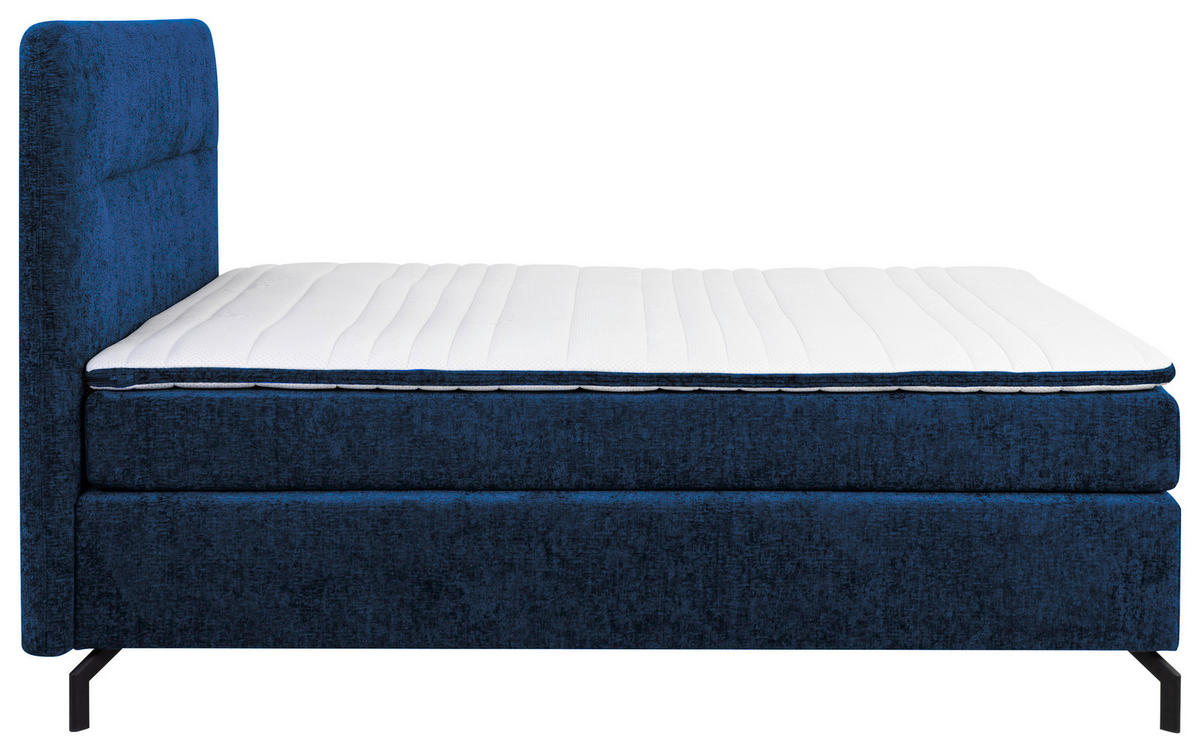 BOXSPRINGBETT 140/200 cm  in Dunkelblau  - Schwarz/Dunkelblau, Design, Textil/Metall (140/200cm) - Esposa