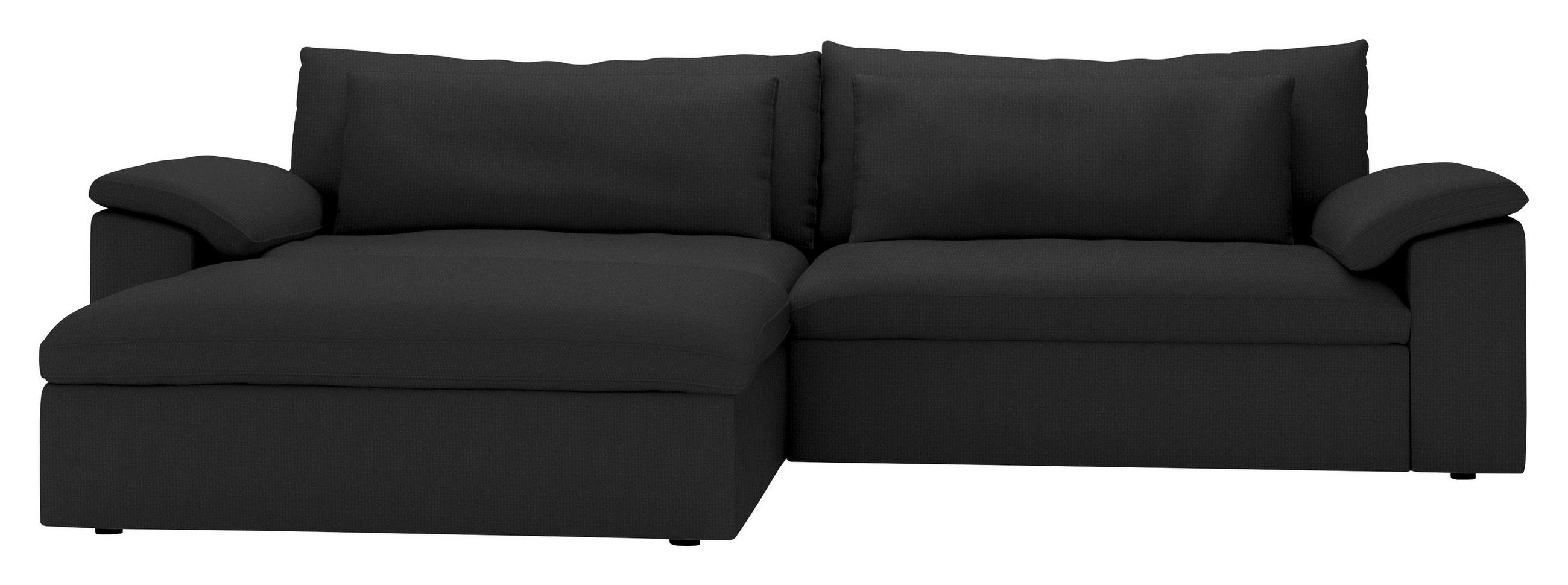 ECKSOFA  Chenille Schwarz  - Schwarz, Modern, Kunststoff/Textil (198/306cm) - Carryhome