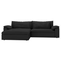 ECKSOFA  Chenille Schwarz  - Schwarz, Modern, Kunststoff/Textil (198/306cm) - Carryhome