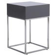 NACHTKÄSTCHEN 40/62/40 cm  in Anthrazit, Silberfarben  - Anthrazit/Silberfarben, Basics, Holzwerkstoff/Metall (40/62/40cm) - Xora