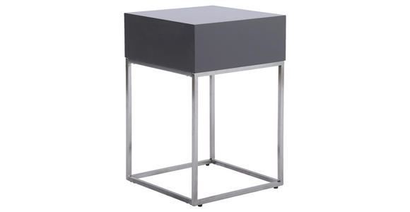 NACHTKÄSTCHEN 40/62/40 cm  in Anthrazit, Silberfarben  - Anthrazit/Silberfarben, Basics, Holzwerkstoff/Metall (40/62/40cm) - Xora