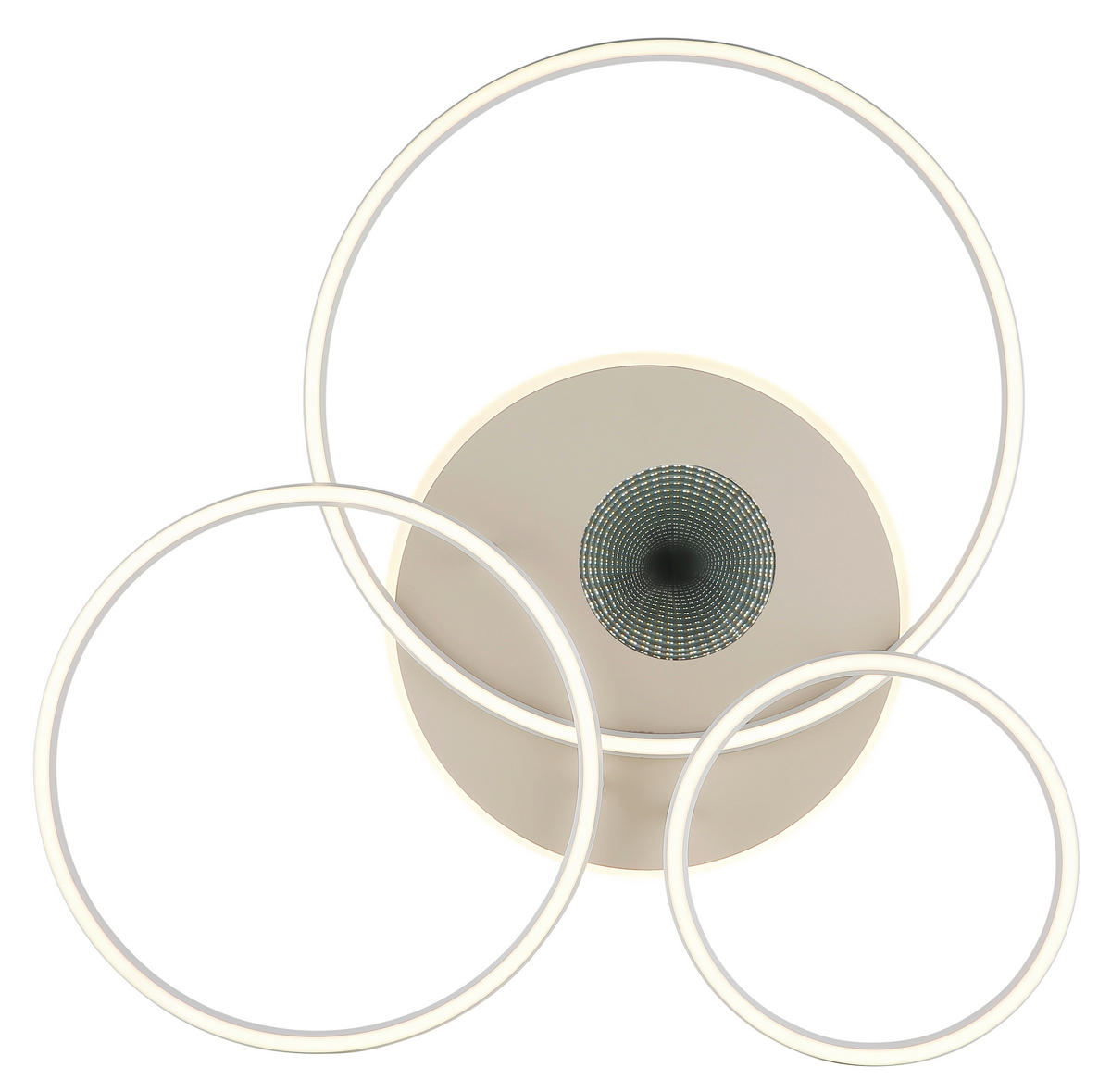 LED-DECKENLEUCHTE Invertina 80,7/70/13 cm   - Sandfarben/Chromfarben, Design, Kunststoff/Metall (80,7/70/13cm) - Globo