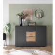 SIDEBOARD 135/89/40 cm  in Graphitfarben, Eichefarben  - Eichefarben/Schwarz, KONVENTIONELL, Holzwerkstoff/Kunststoff (135/89/40cm) - Carryhome