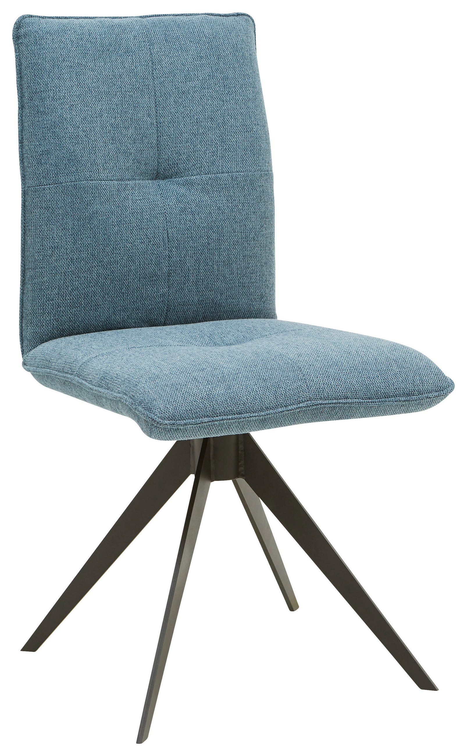 STUHL in Stahl Flachgewebe - Blau/Schwarz, Design, Textil/Metall (46/91/62cm) - Dieter Knoll