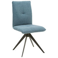 STUHL  in Stahl Flachgewebe  - Blau/Schwarz, Design, Textil/Metall (46/91/62cm) - Dieter Knoll