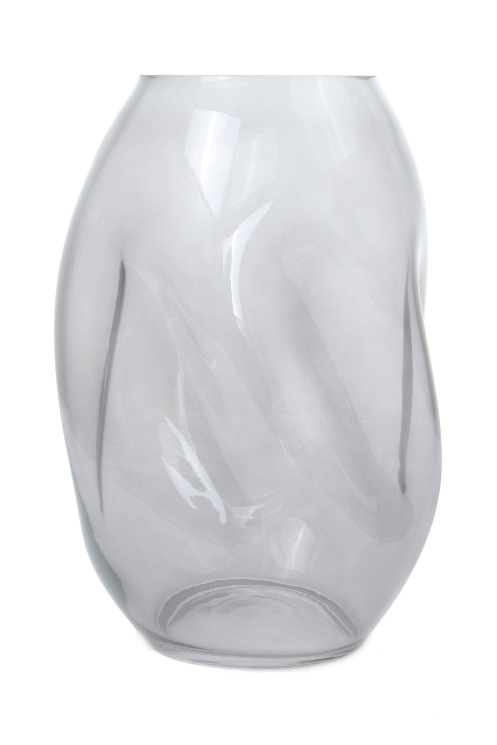 VASE  - Grau, Design, Glas (15/25/15cm) - Kayoom