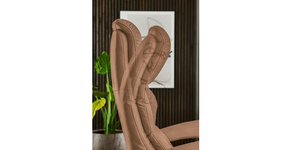 RELAXSESSEL in Leder Haselnussfarben  - Edelstahlfarben/Haselnussfarben, Design, Leder/Metall (76/119/86cm) - Dieter Knoll