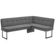 ECKBANK 213/155 cm  in Anthrazit  - Anthrazit/Schwarz, Design, Textil/Metall (213/155cm) - Novel