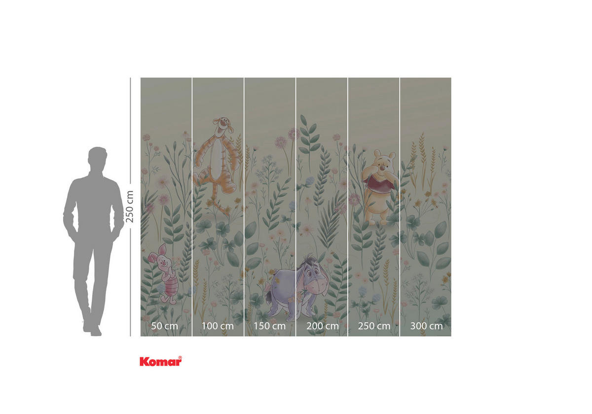 FOTOTAPETE WINNIE THE POOH  - Naturfarben, Design, Textil (300/250cm) - Disney