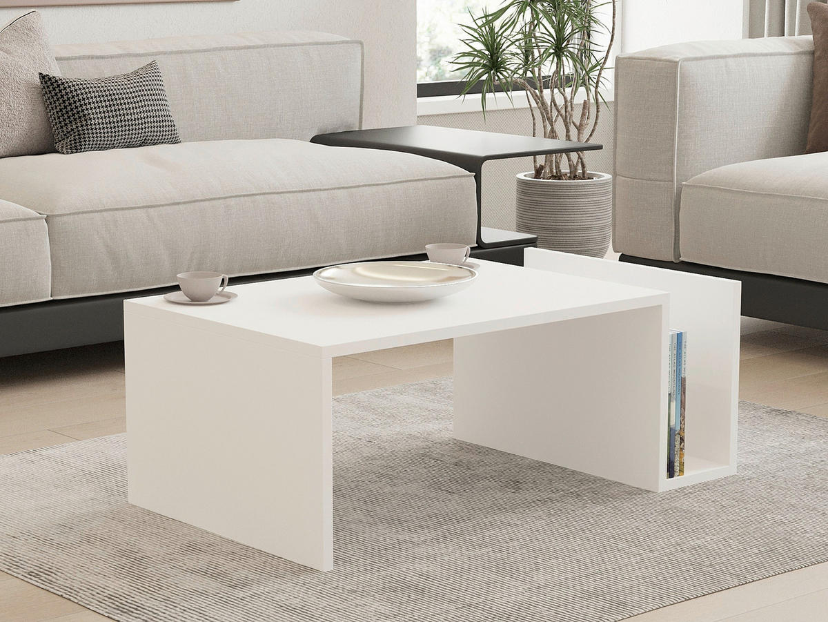 COUCHTISCH Weiß  - Weiß, MODERN, Holzwerkstoff (86,8/32,4/50cm) - MID.YOU