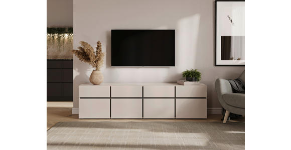 LOWBOARD  200/52,8/40 cm 4 Schublade(n) stehend, in verschiedenen Holzdekoren erhältlich  - Kaschmir/Schwarz, Design, Holzwerkstoff (200/52,8/40cm) - Xora