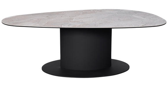 COUCHTISCH in Metall, Glas, Keramik 130/70/42 cm  - Beige/Schwarz, Design, Glas/Keramik (130/70/42cm) - Dieter Knoll