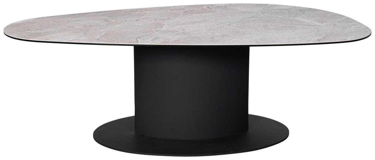 COUCHTISCH in Metall, Glas, Keramik 130/70/42 cm  - Beige/Schwarz, Design, Glas/Keramik (130/70/42cm) - Dieter Knoll
