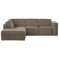 ECKSOFA Struktur Grau, Taupe  - Taupe/Schwarz, Modern, Kunststoff/Textil (220/275cm) - Trendmanufaktur