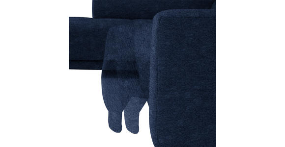 ECKSOFA in Mikrofaser Dunkelblau  - Schwarz/Dunkelblau, Design, Textil/Metall (207/301cm) - Xora