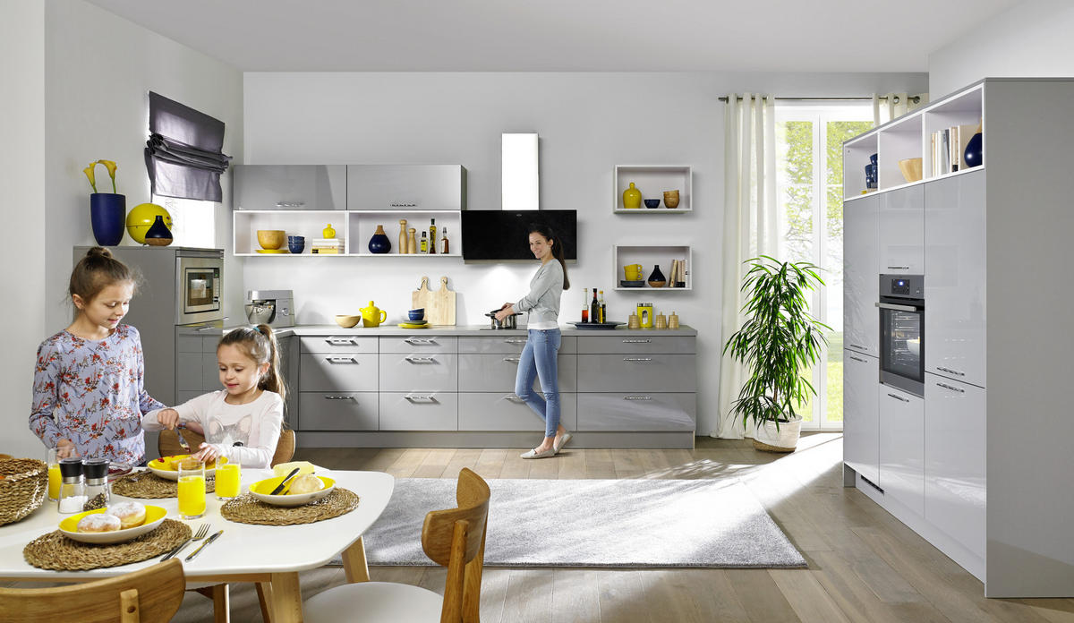 BUCĂTĂRIE LA COMANDĂ   - gri, Design, material pe bază de lemn - Moderano