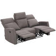 3-SITZER-SOFA Mikrofaser Grau  - Schwarz/Grau, KONVENTIONELL, Kunststoff/Textil (180/105/93cm) - Xora