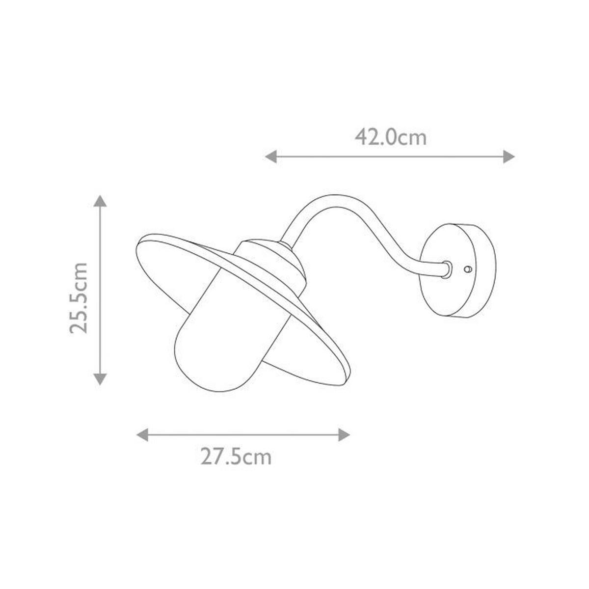 VÄGGLAMPA UTOMHUS - svart, Design, metall/glas (42/27.5/25.5cm) - Elstead Lighting