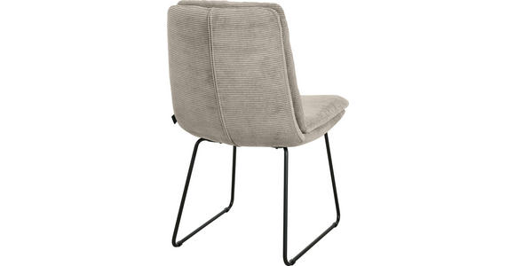 STUHL - Sandfarben/Schwarz, Design, Textil/Metall (50/90/68cm) - Johann Jakob