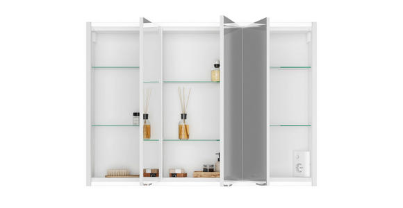 SPIEGELSCHRANK 100/71,4/15,2 cm  - Chromfarben/Weiß, KONVENTIONELL, Glas/Holz (100/71,4/15,2cm) - Xora