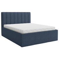 POLSTERBETT 140/200 cm,  in Dunkelblau, Matratze, Lattenrost, Bettkasten, H3 + H4 = fest + sehr fest  - Dunkelblau, Trend, Holz/Textil (140/200cm) - Boxxx