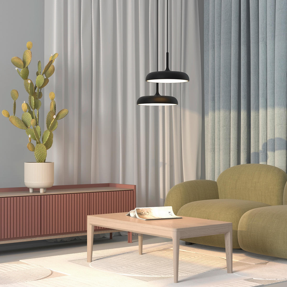 PENDELLAMPA Gerhard 40/347 cm  - svart, Design, metall (40/347cm) - MAYTONI