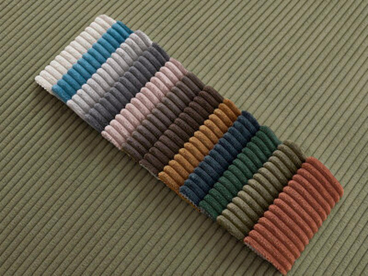 HOCKER ATILLA Cord Hellgrün  - Schwarz/Hellgrün, MODERN, Kunststoff/Textil (92/44/48cm)