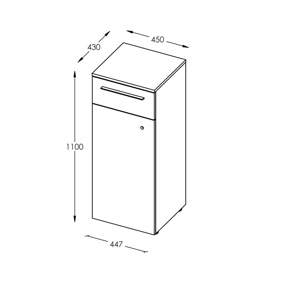 AKTENSCHRANK Schwarz, Eichefarben, Kaschmir  - Kaschmir/Eichefarben, MODERN, Holzwerkstoff (45/110/43cm) - Novel