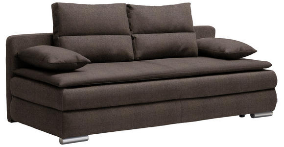 SCHLAFSOFA in Webstoff Cappuccino  - Silberfarben/Cappuccino, KONVENTIONELL, Kunststoff/Textil (207/94/90cm) - Venda