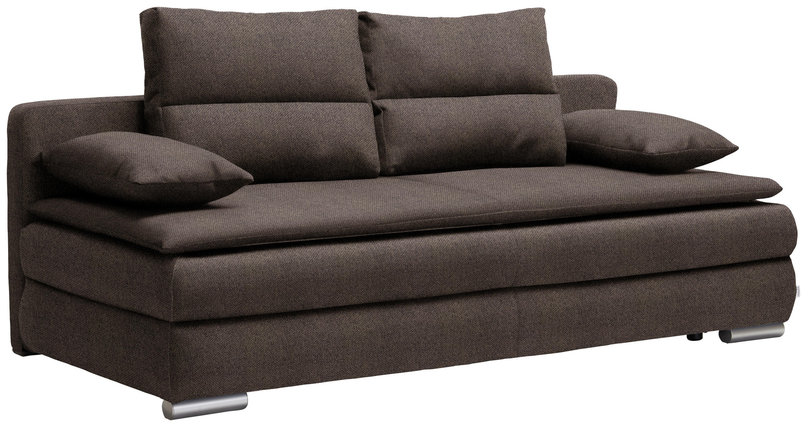 ROZKLADACIA POHOVKA, textil, cappuccino - cappuccino/strieborná, Konventionell, textil/plast (207/94/90cm) - Livetastic