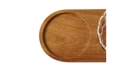 SNACKSCHALENSET   - Klar/Akaziefarben, LIFESTYLE, Glas/Holz - Novel