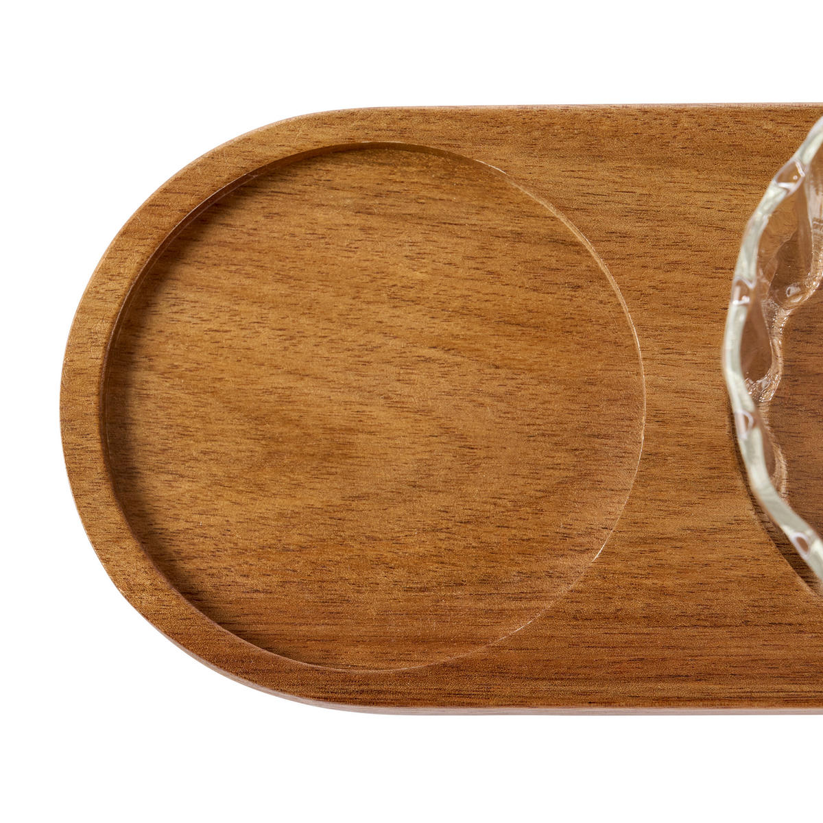 SNACKSCHALENSET   - Klar/Akaziefarben, LIFESTYLE, Glas/Holz - Novel