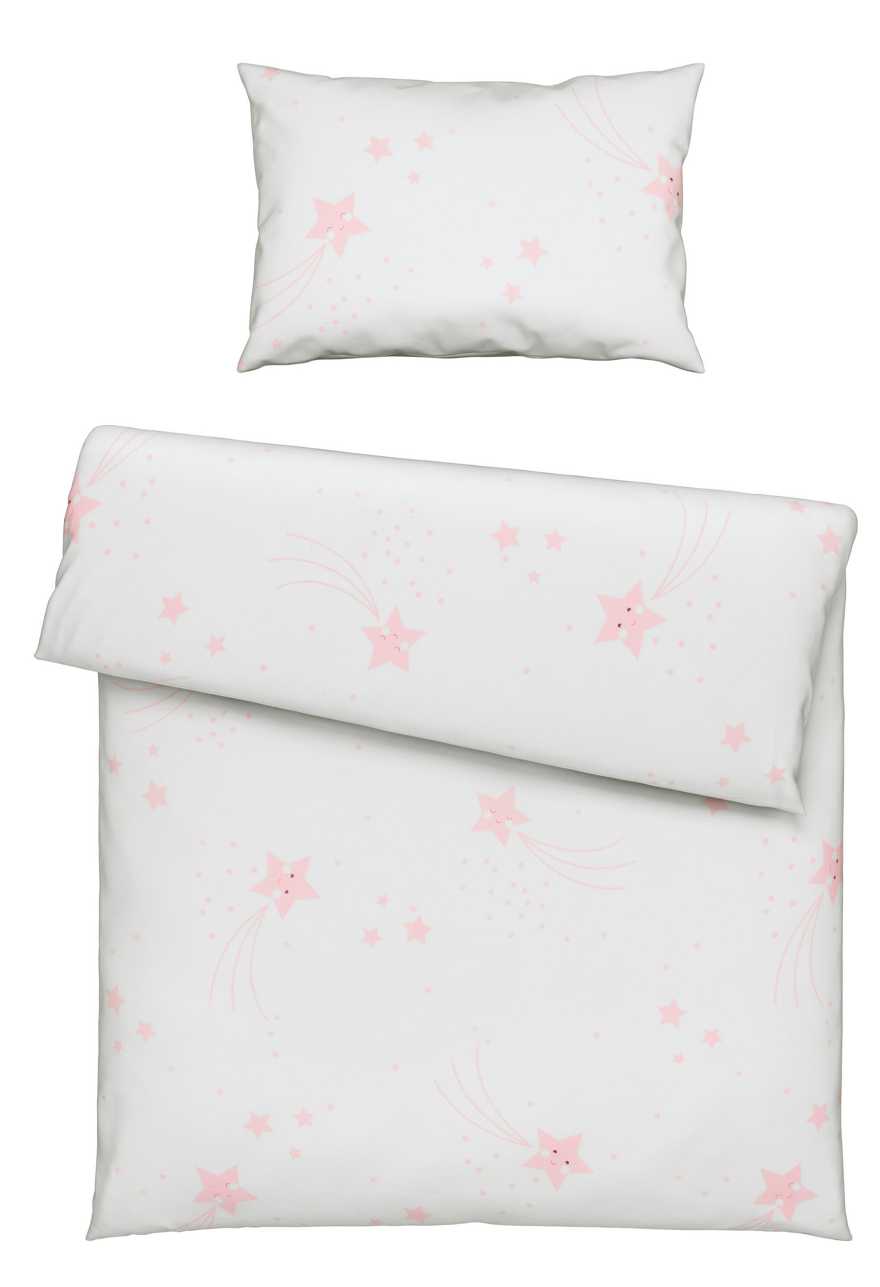 BABYBETTWÄSCHE 100/135 cm  - Rosa/Weiß, Basics, Textil (100/135cm) - My Baby Lou