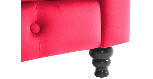 CHESTERFIELD-SOFA Samt Rot, Schwarz - Rot/Schwarz, Trend, Holz/Textil (165/75/87cm) - Xora