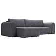 ECKSOFA in Cord Graphitfarben  - Schwarz/Graphitfarben, MODERN, Kunststoff/Textil (150/245cm) - Carryhome